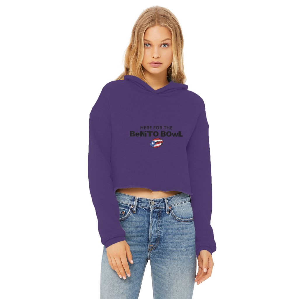 Benito Bowl ZerofeaR Ladies Cropped Raw Edge Hoodie