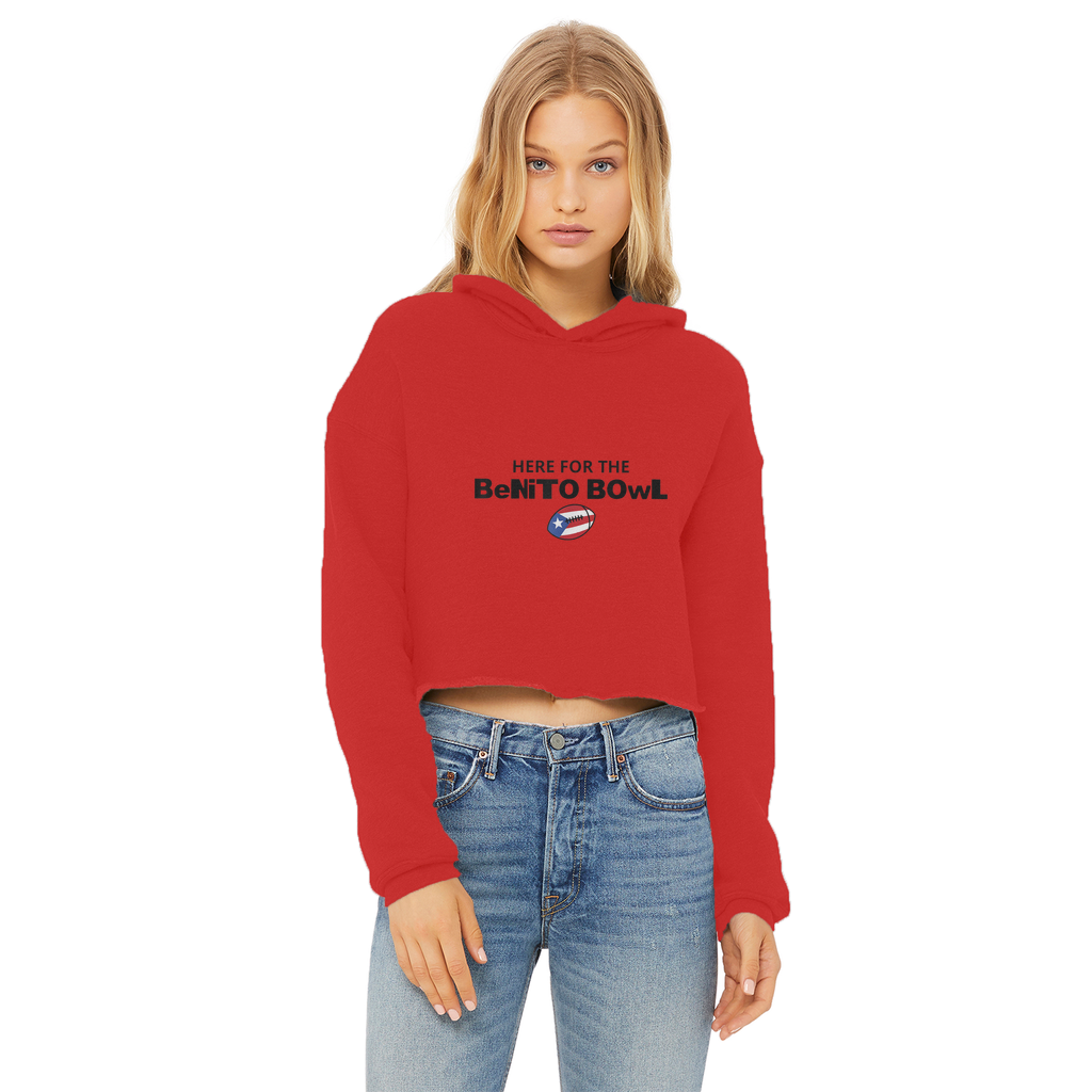 Benito Bowl ZerofeaR Ladies Cropped Raw Edge Hoodie