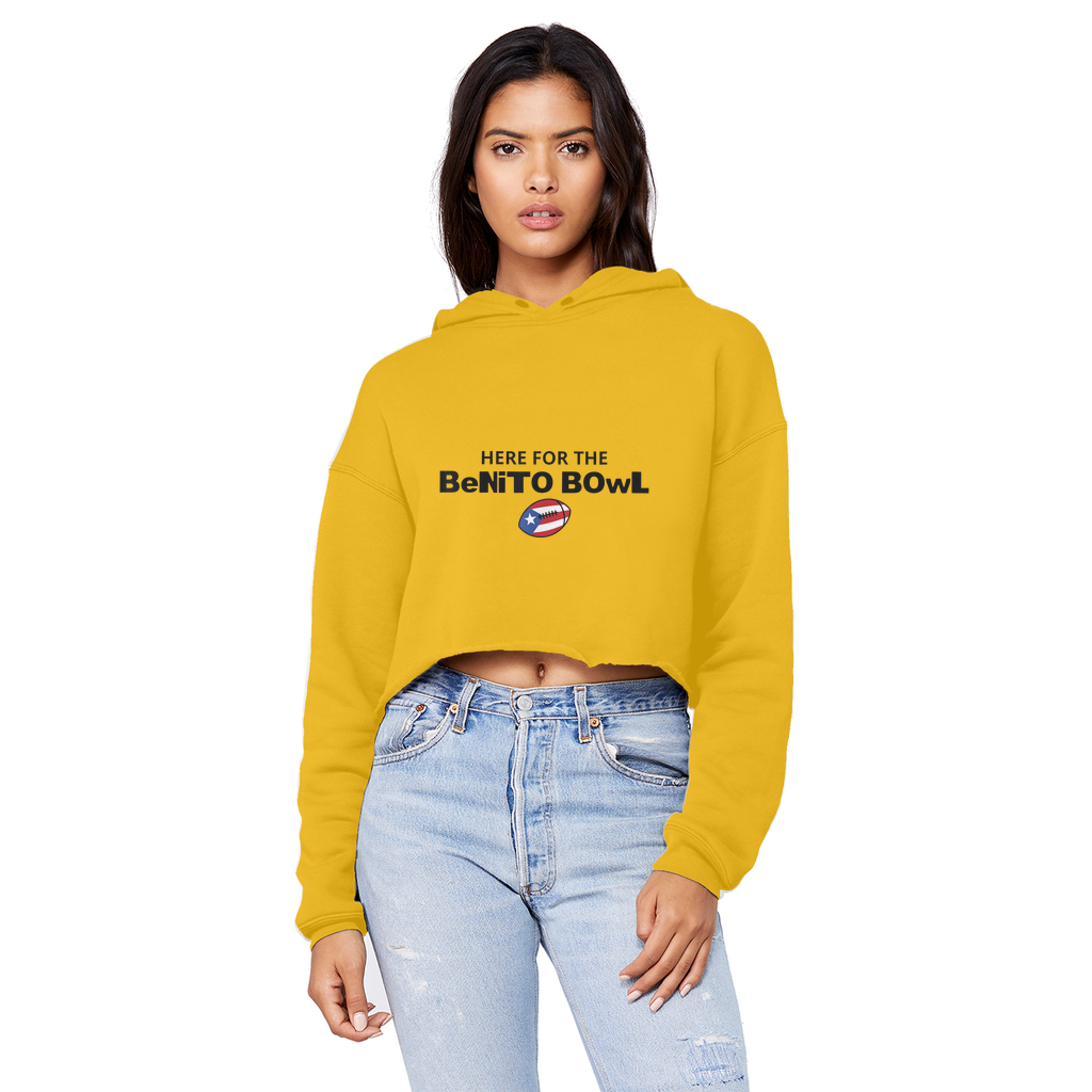 Benito Bowl Cropped Raw Edge Boyfriend Hoodie