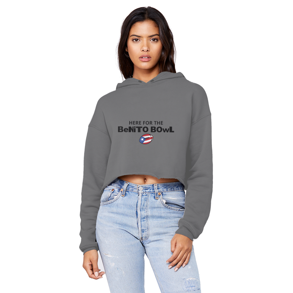 Benito Bowl Cropped Raw Edge Boyfriend Hoodie