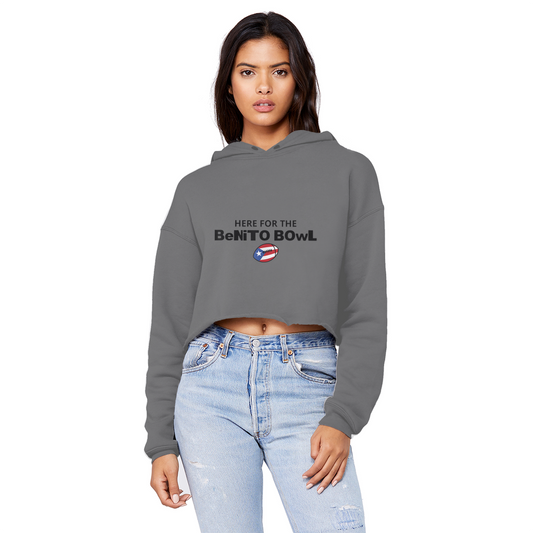 Benito Bowl Cropped Raw Edge Boyfriend Hoodie