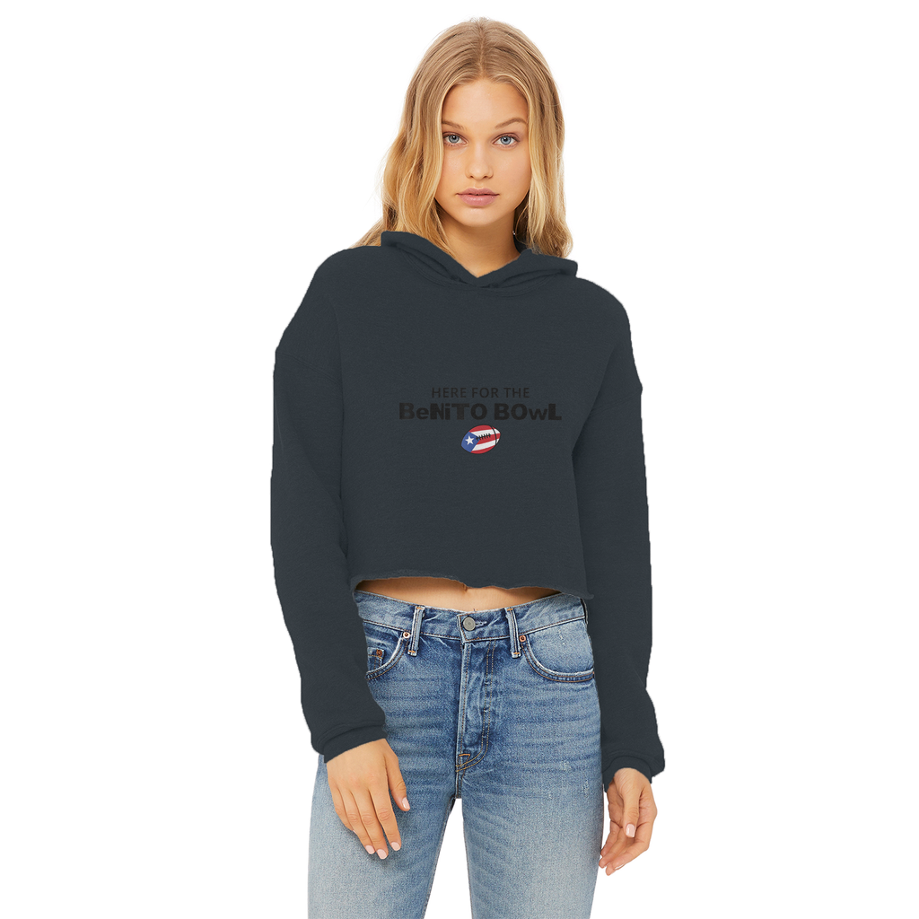 Benito Bowl ZerofeaR Ladies Cropped Raw Edge Hoodie