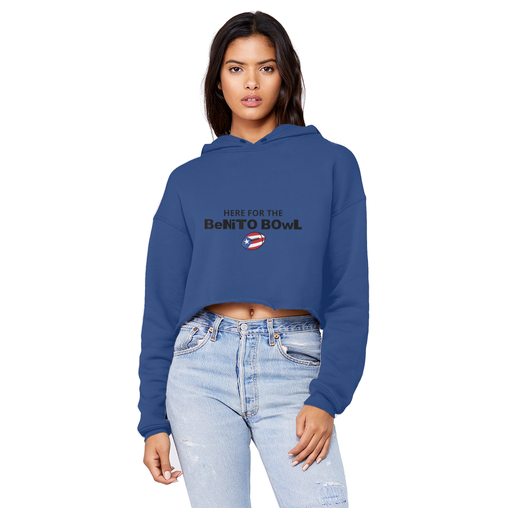 Benito Bowl Cropped Raw Edge Boyfriend Hoodie