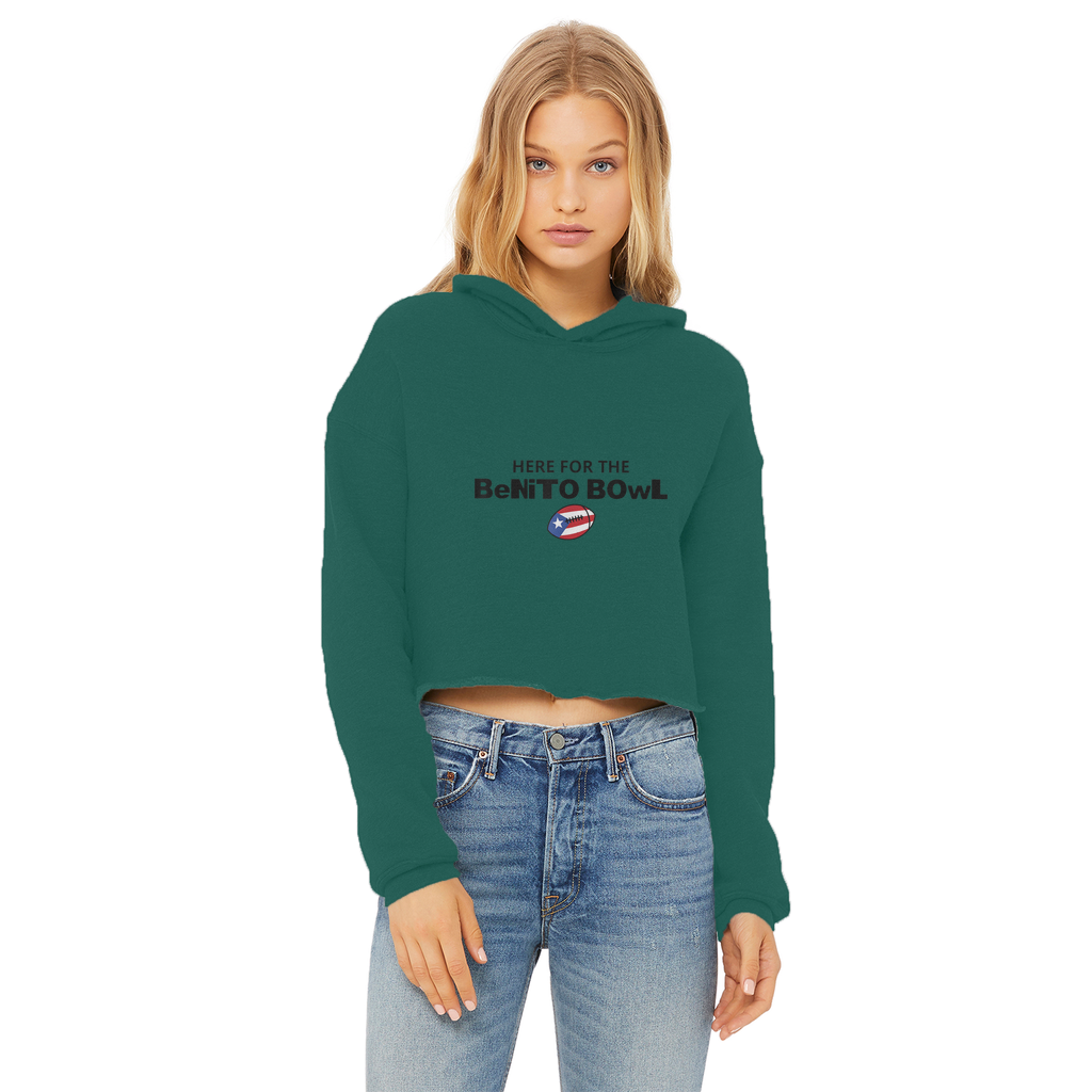 Benito Bowl ZerofeaR Ladies Cropped Raw Edge Hoodie