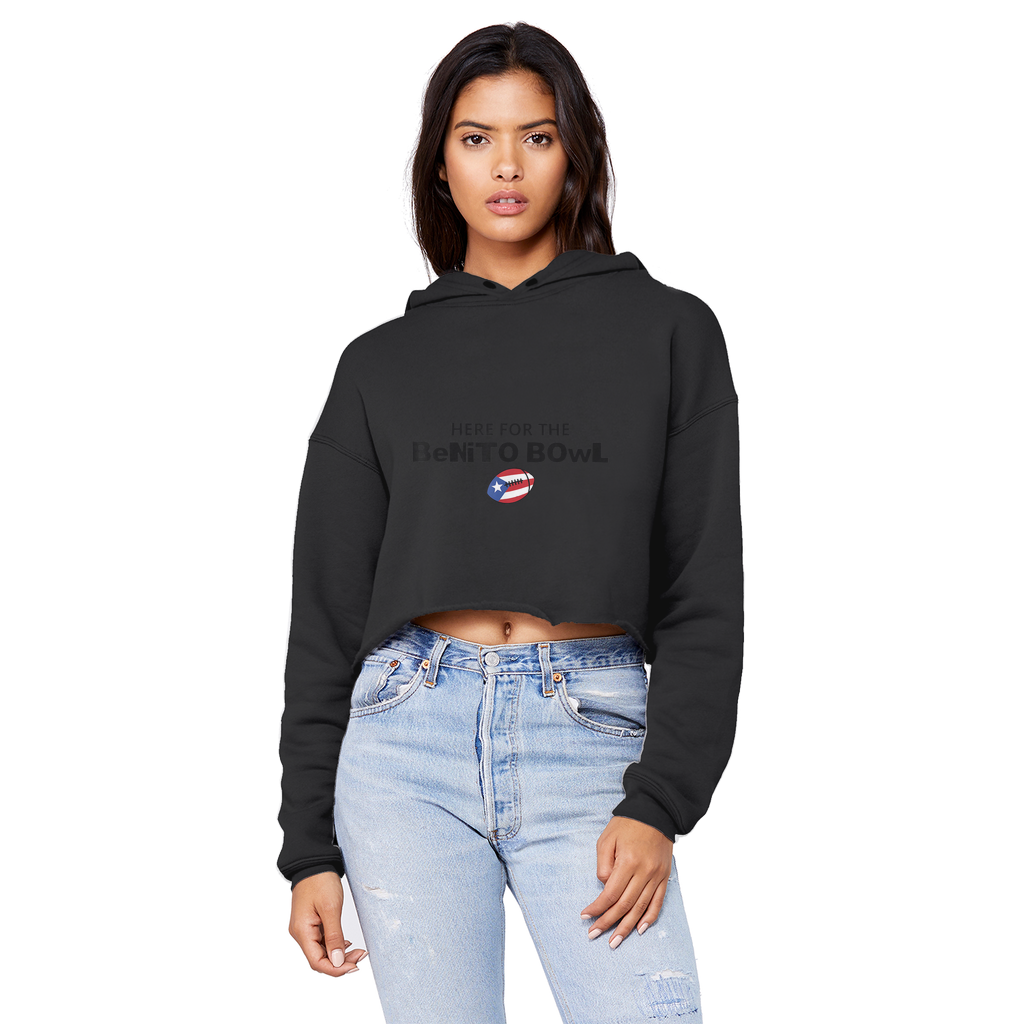 Benito Bowl Cropped Raw Edge Boyfriend Hoodie