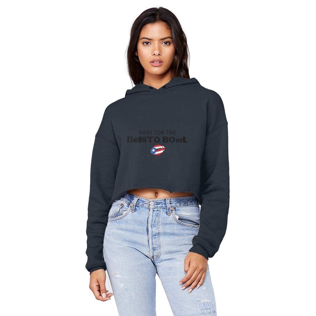 Benito Bowl Cropped Raw Edge Boyfriend Hoodie