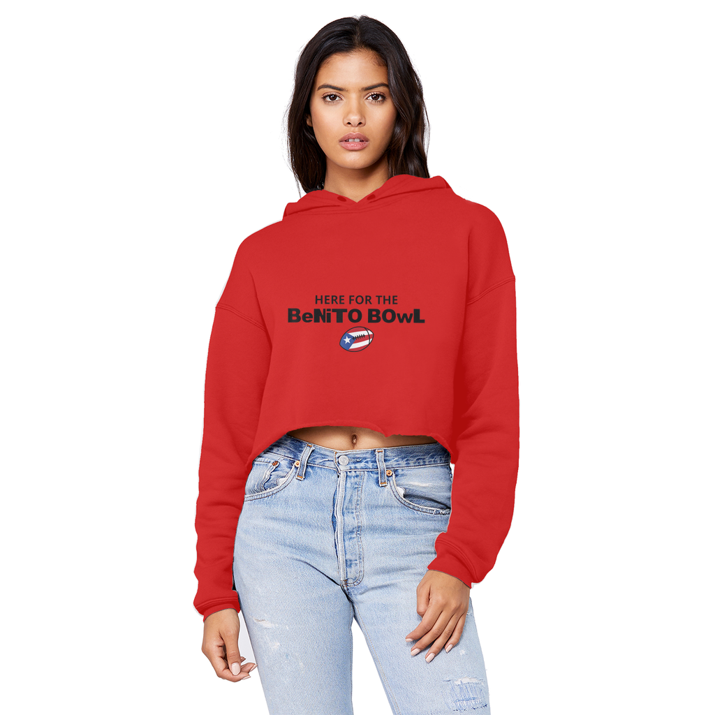 Benito Bowl Cropped Raw Edge Boyfriend Hoodie