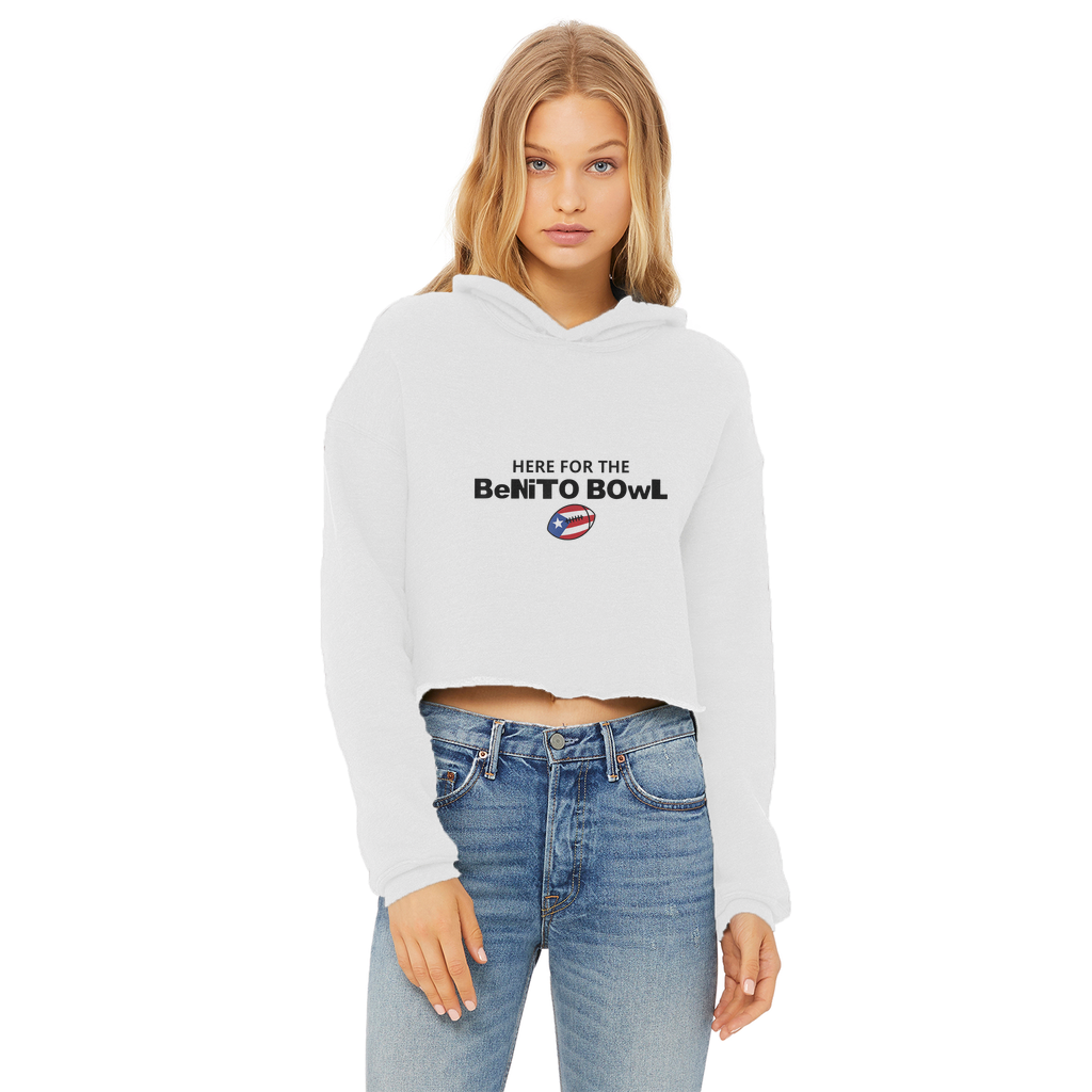 Benito Bowl ZerofeaR Ladies Cropped Raw Edge Hoodie
