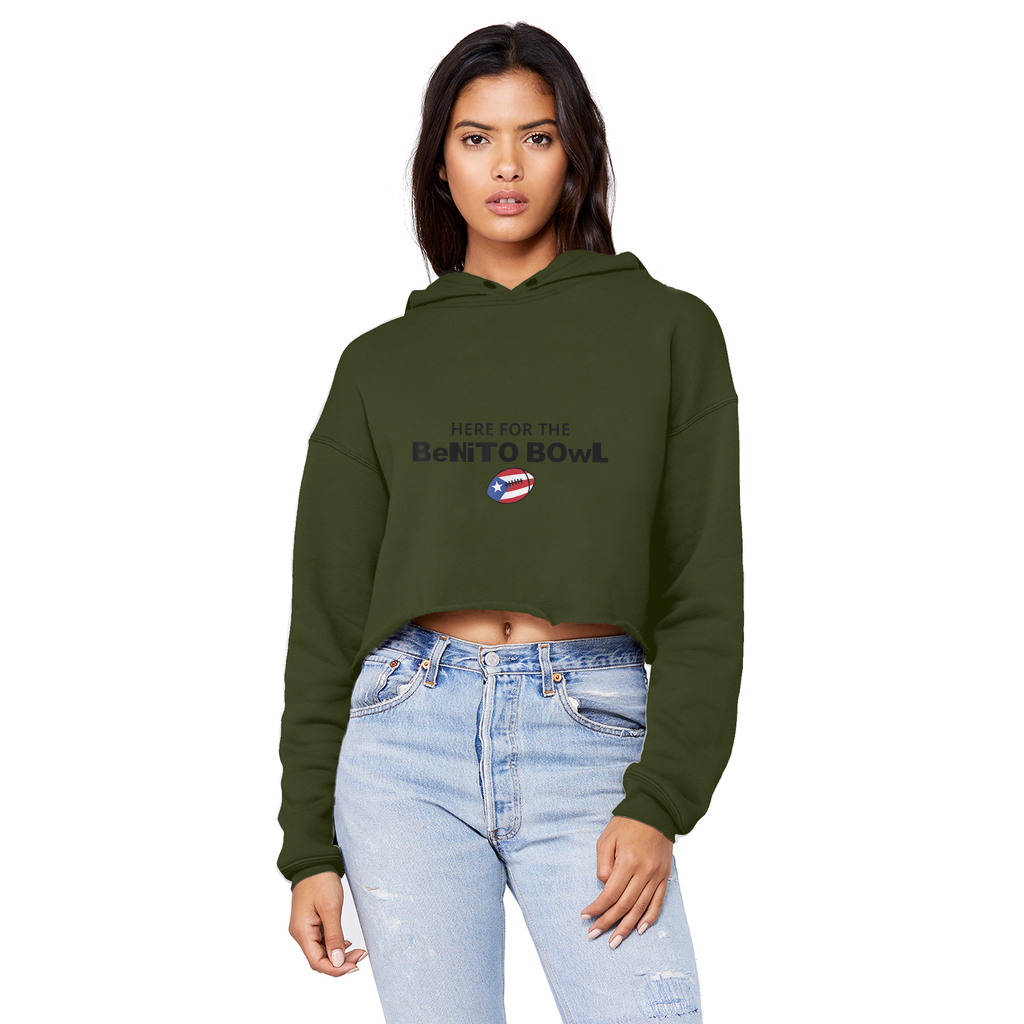 Benito Bowl Cropped Raw Edge Boyfriend Hoodie