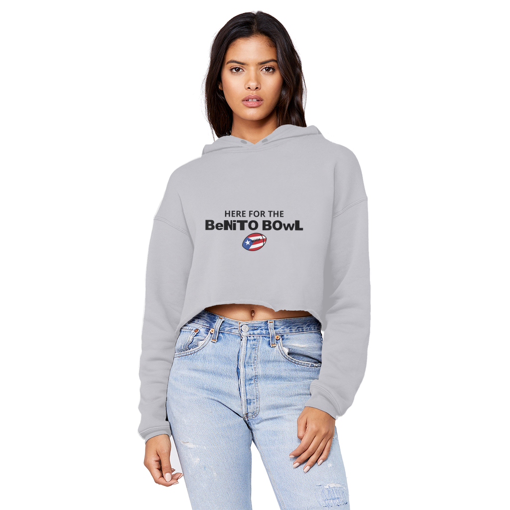 Benito Bowl Cropped Raw Edge Boyfriend Hoodie