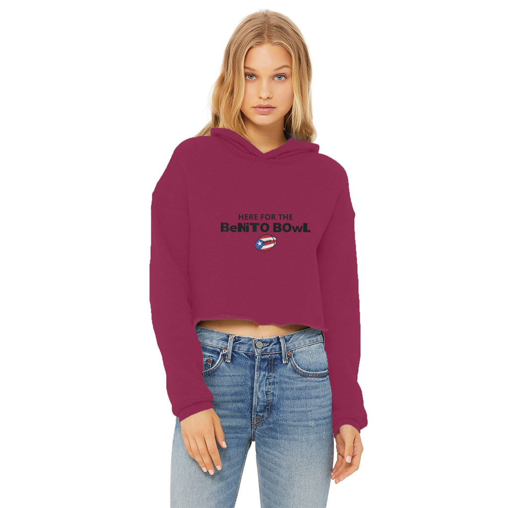 Benito Bowl ZerofeaR Ladies Cropped Raw Edge Hoodie