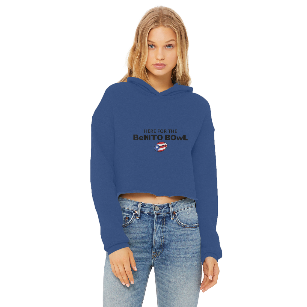 Benito Bowl ZerofeaR Ladies Cropped Raw Edge Hoodie