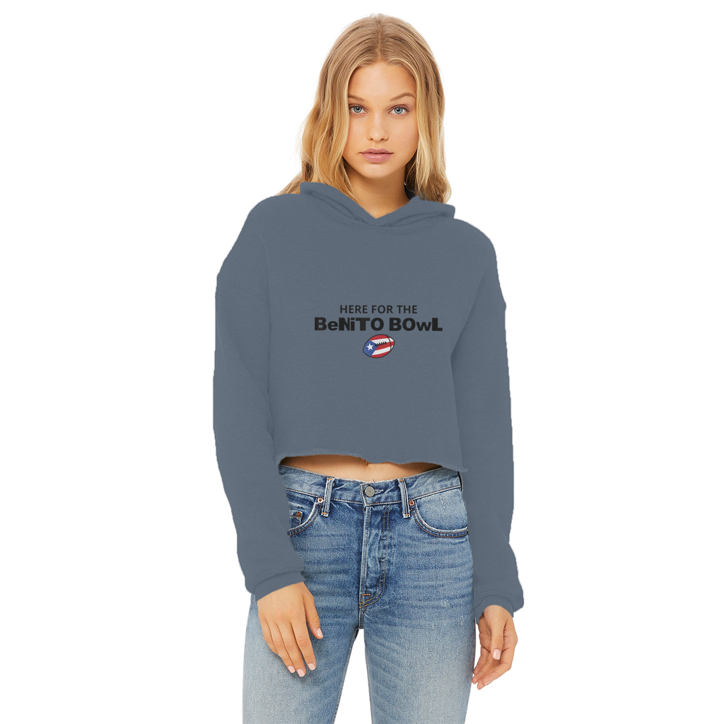 Benito Bowl ZerofeaR Ladies Cropped Raw Edge Hoodie