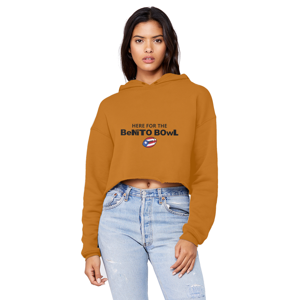 Benito Bowl Cropped Raw Edge Boyfriend Hoodie