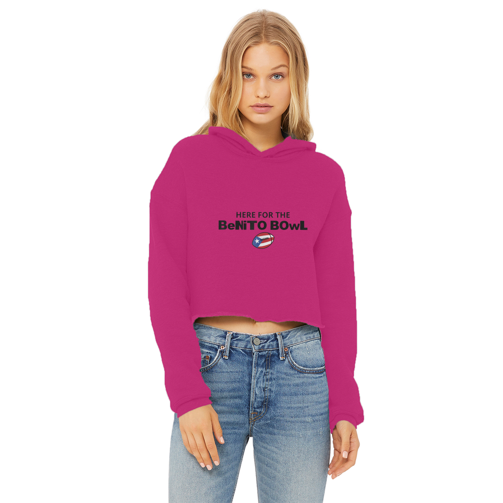 Benito Bowl ZerofeaR Ladies Cropped Raw Edge Hoodie