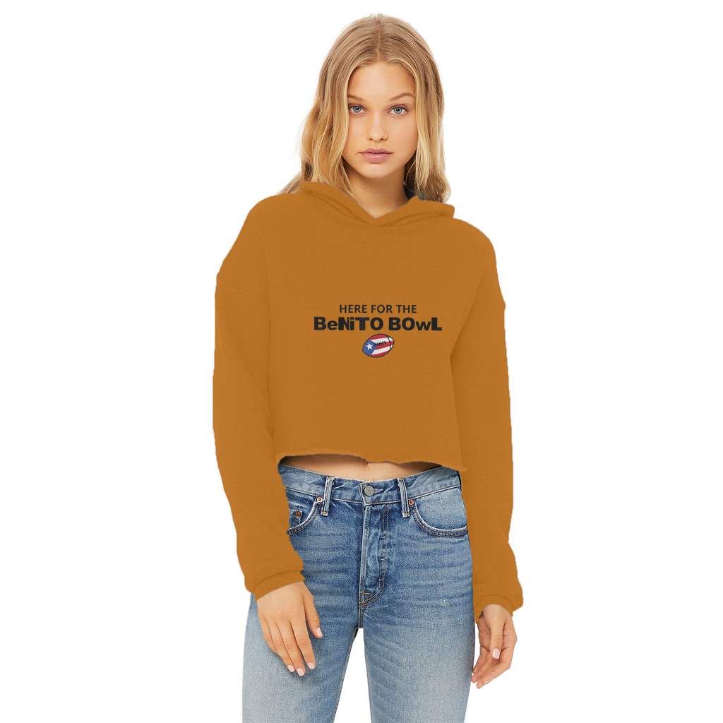Benito Bowl ZerofeaR Ladies Cropped Raw Edge Hoodie