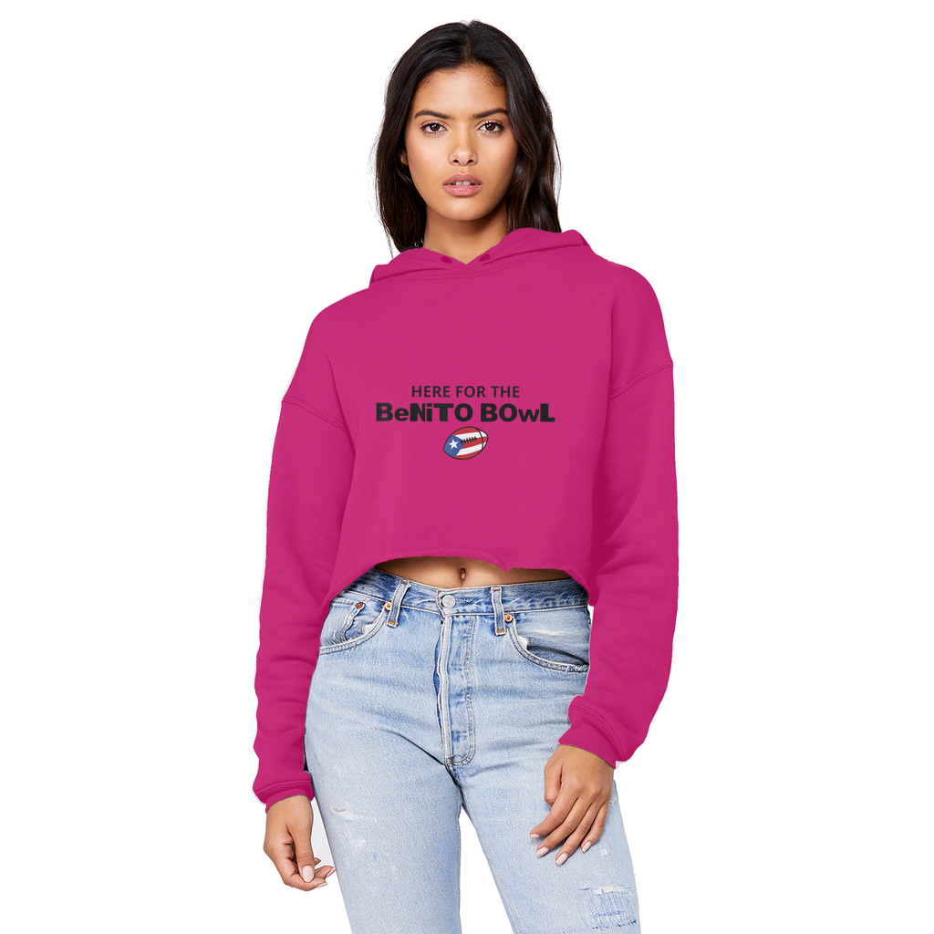 Benito Bowl Cropped Raw Edge Boyfriend Hoodie