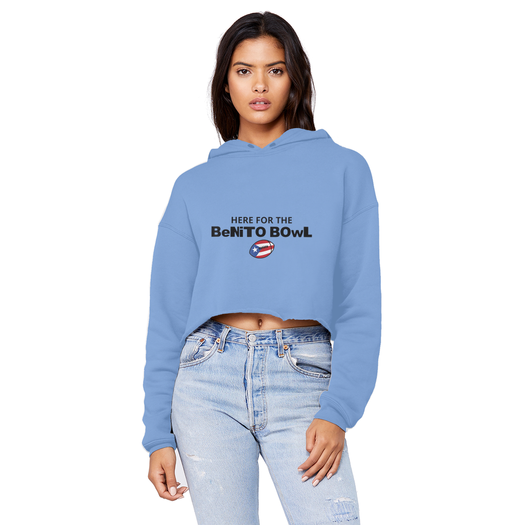 Benito Bowl Cropped Raw Edge Boyfriend Hoodie