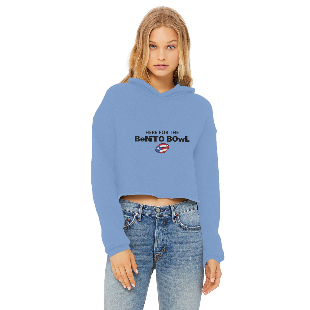 Benito Bowl ZerofeaR Ladies Cropped Raw Edge Hoodie