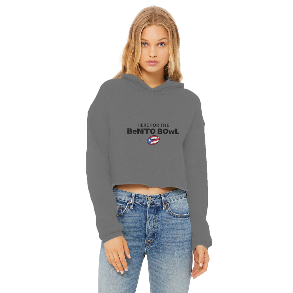 Benito Bowl ZerofeaR Ladies Cropped Raw Edge Hoodie