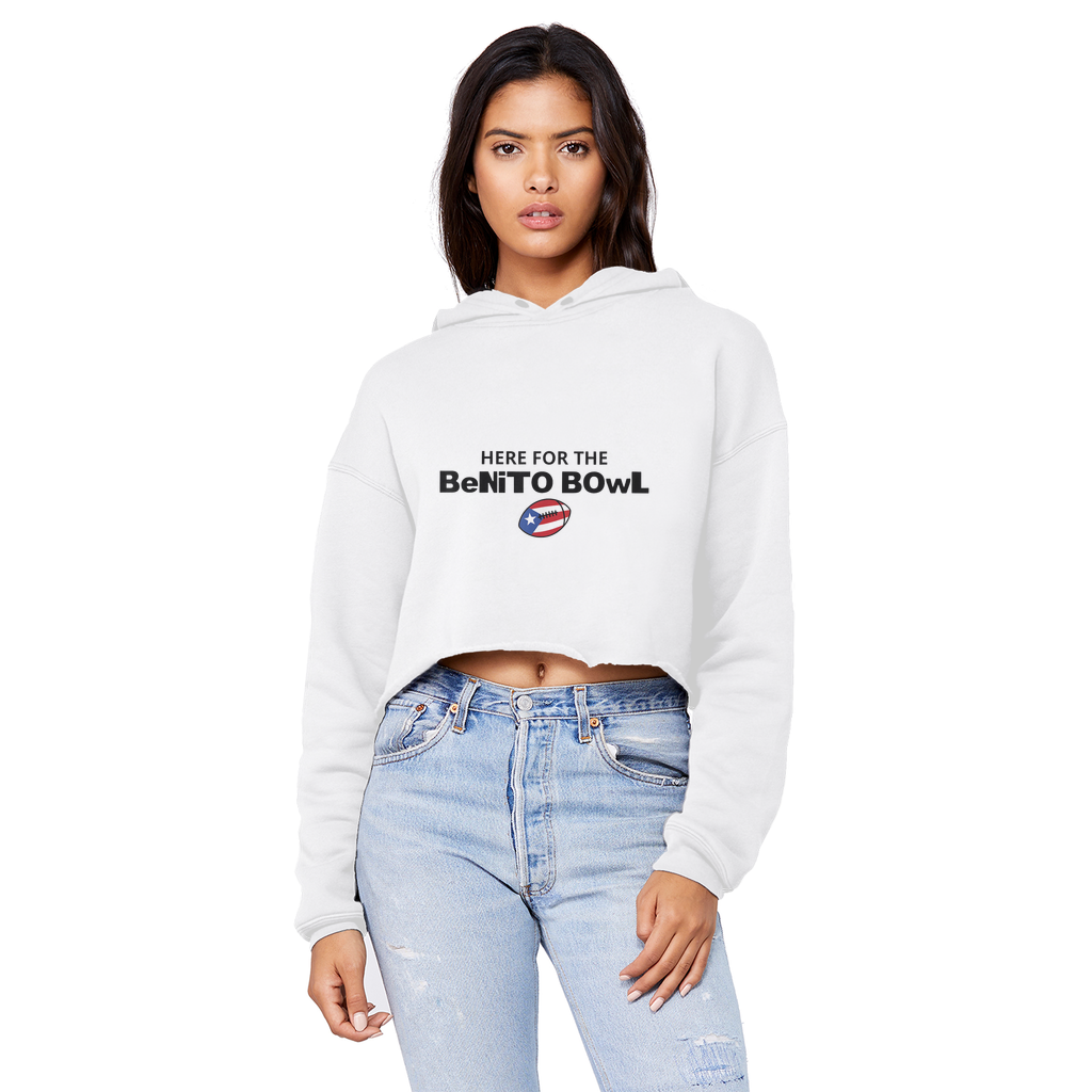 Benito Bowl Cropped Raw Edge Boyfriend Hoodie