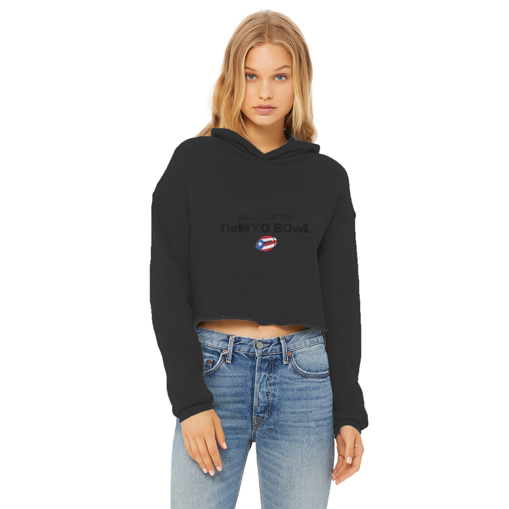 Benito Bowl ZerofeaR Ladies Cropped Raw Edge Hoodie