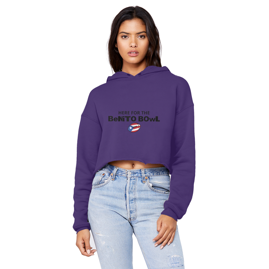 Benito Bowl Cropped Raw Edge Boyfriend Hoodie